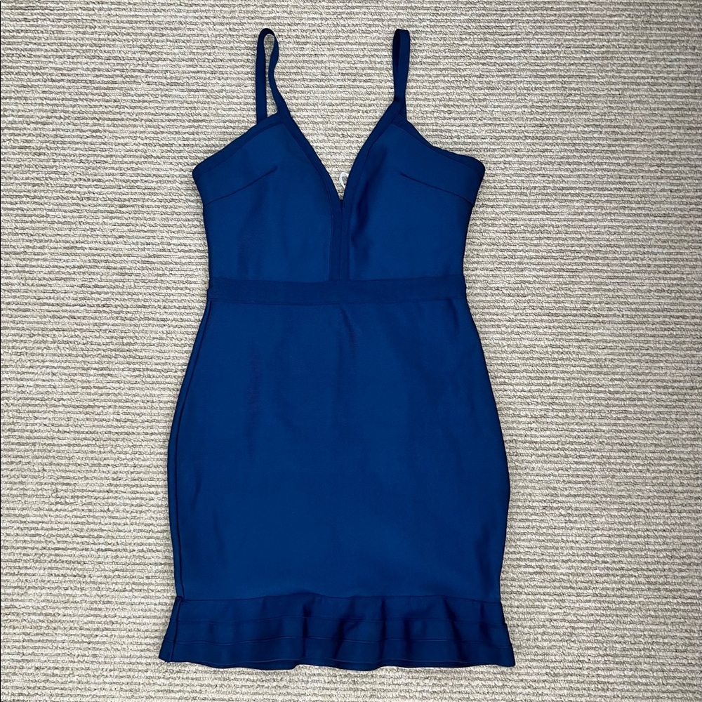 Superdown navy blue bandage dress
